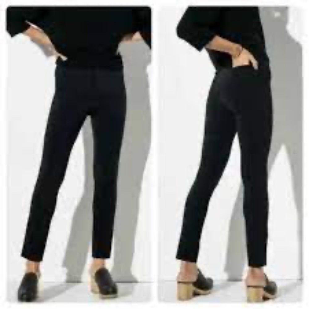 The Reset R Label Women's Crop Pants Ankle Straight Slim Black Sz M
